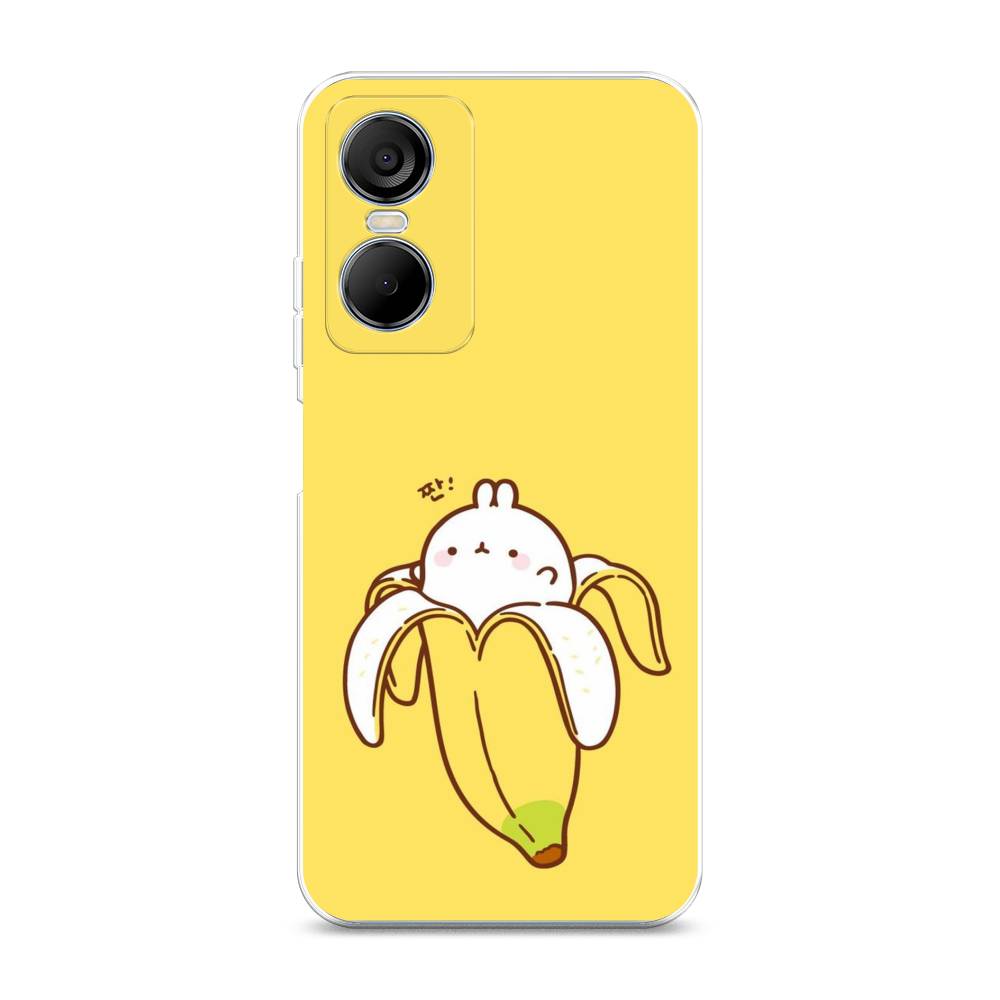 

Чехол Awog на Tecno Pop 6 pro / Техно Поп 6 Про "Зайчик-бананчик", Желтый;белый