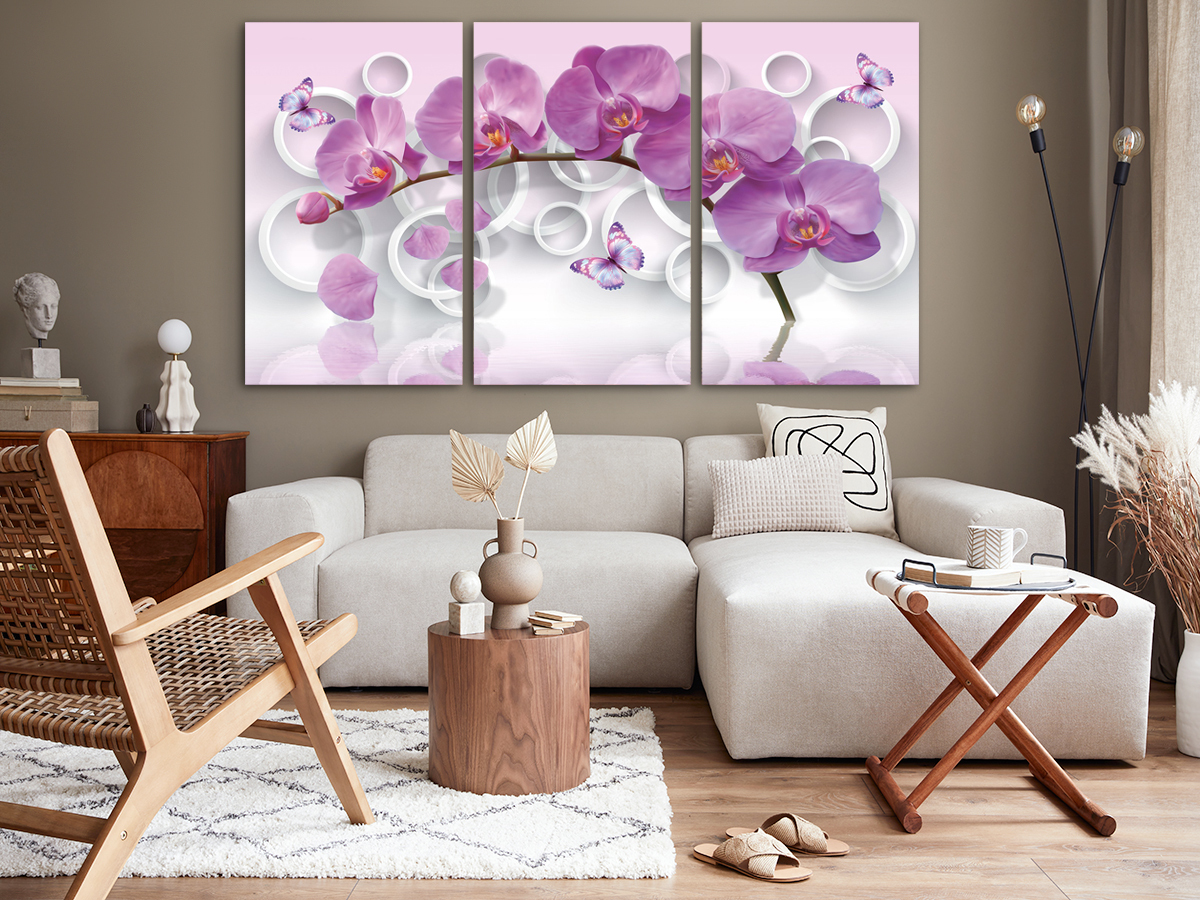 

Модульная картина Модуль В дом Ветвь розовой орхидеи 100x180 см MK30025_X, MK30025_X