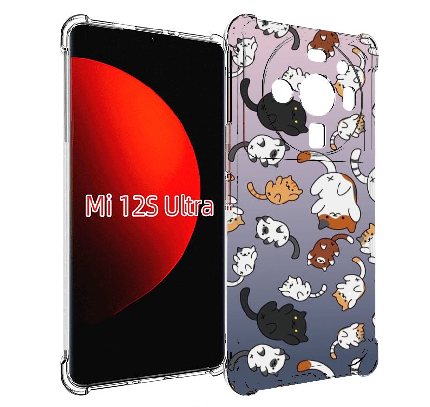 

Чехол MyPads Котики-летают для Xiaomi 12S Ultra, Прозрачный, Tocco