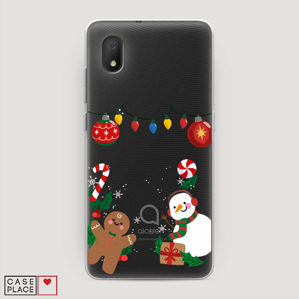 

Чехол на Alcatel 1A (2020) "Новогоднее настроение", Коричневый;красный;зеленый, 171050-5