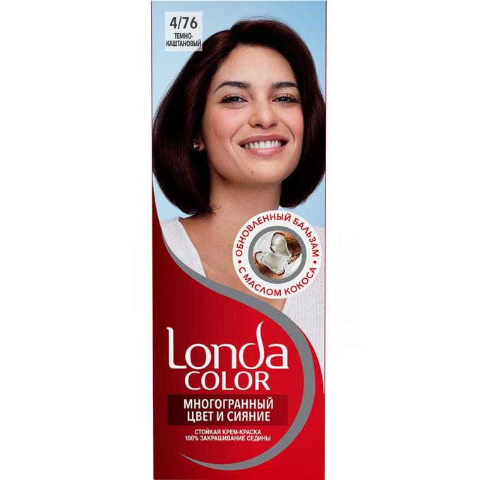Краска для волос Лонда колор Многогранный цвет и сияние 476 темно-каштановый