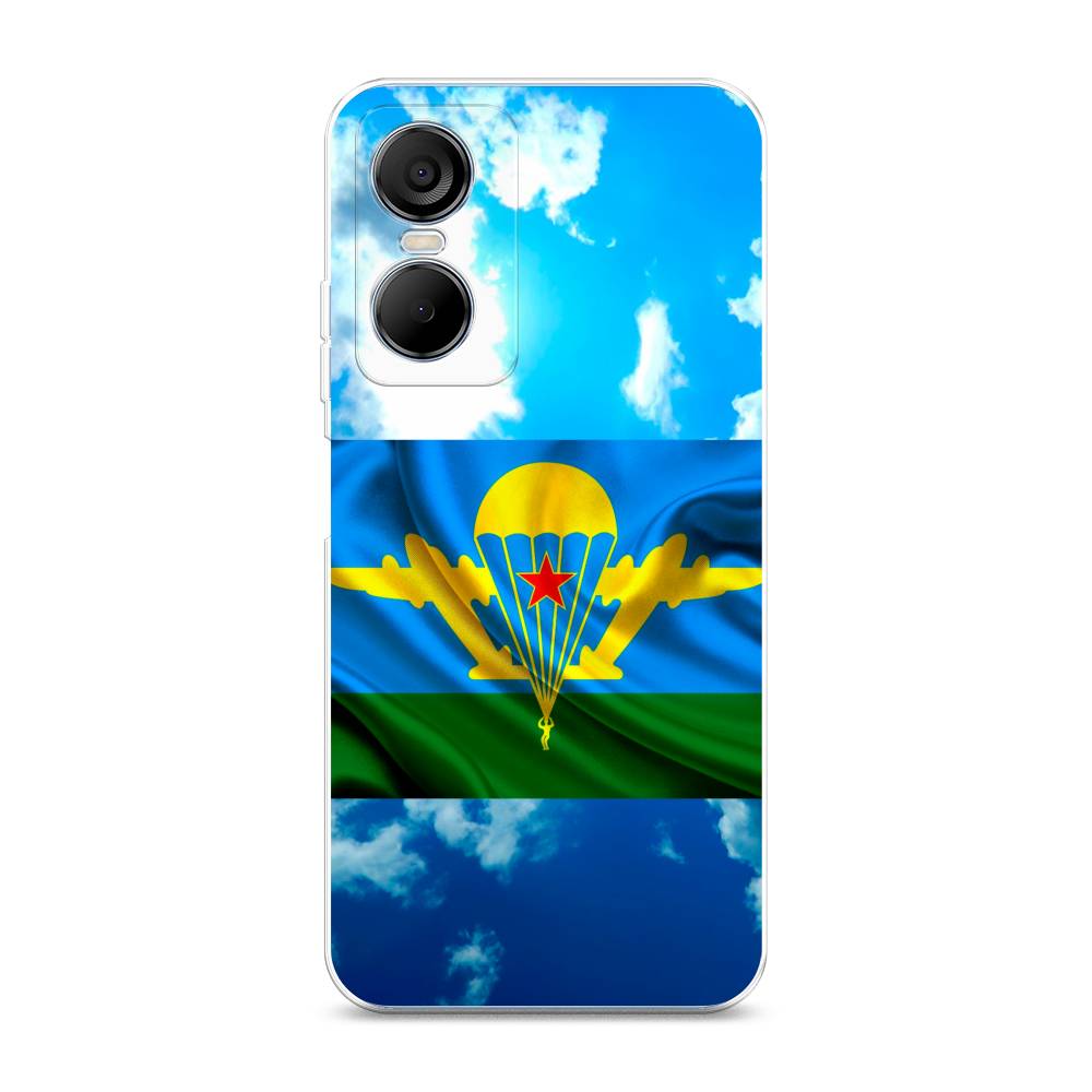 

Чехол Awog на Tecno Pop 6 pro / Техно Поп 6 Про "ВДВ флаг в небесах", Синий;зеленый;желтый