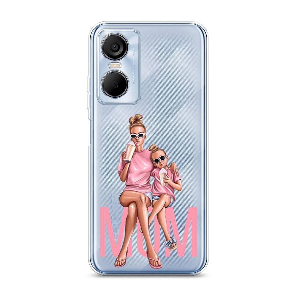 

Чехол Awog на Tecno Pop 6 pro / Техно Поп 6 Про "Lovely mom", Синий;бежевый;розовый