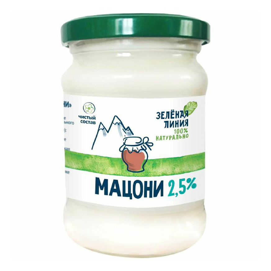 

Мацони Зелёная линия продукт кисломолочный 2,5% 230 мл