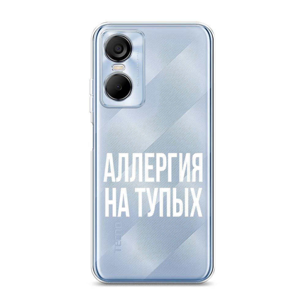 

Чехол Awog на Tecno Pop 6 pro / Техно Поп 6 Про "Аллергия на тупых", Прозрачный;бежевый