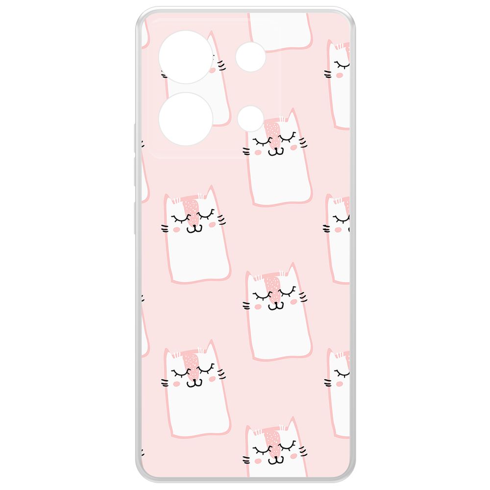 

Чехол-накладка Krutoff Clear Case Котики паттерн для Xiaomi Poco X6, Прозрачный