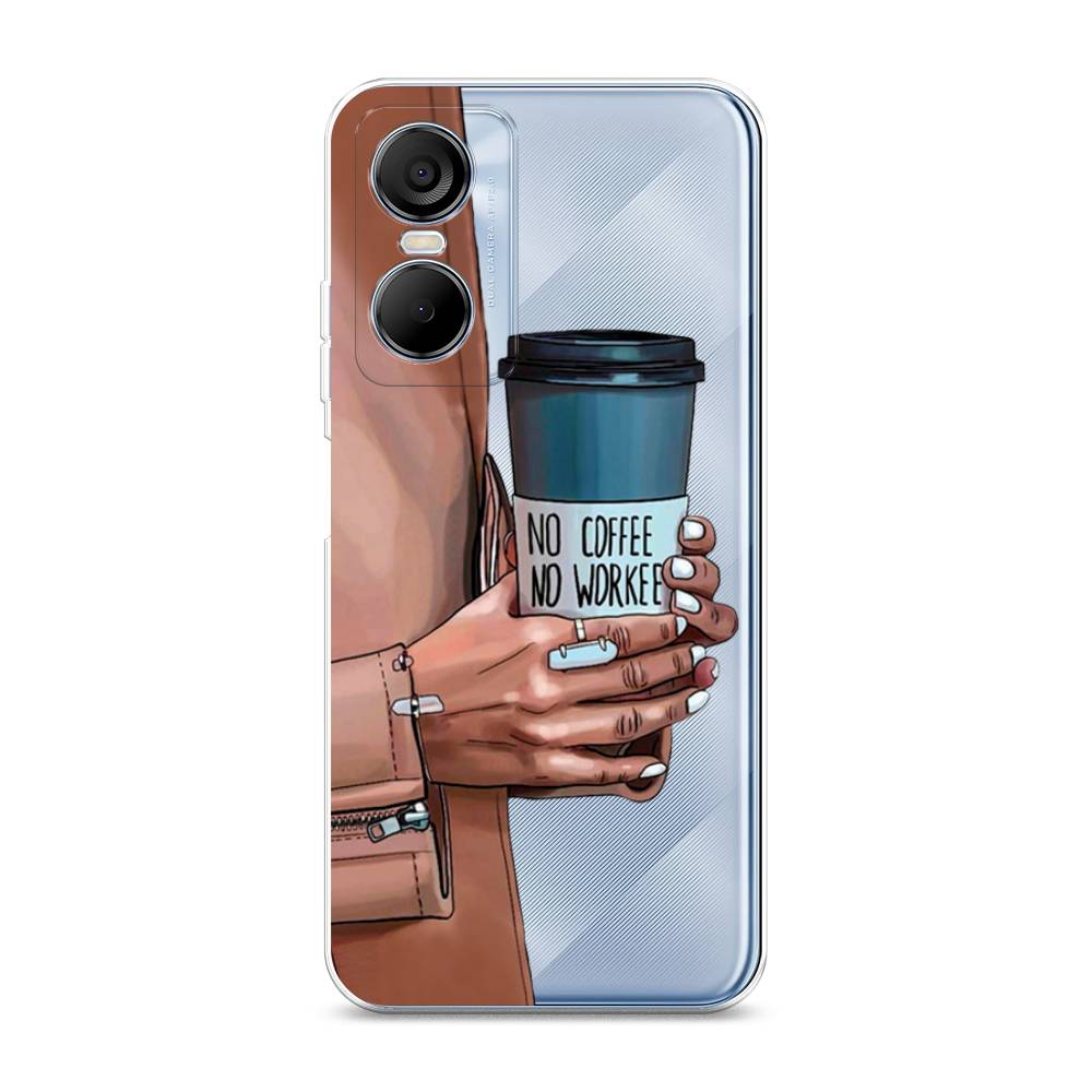 

Чехол Awog на Tecno Pop 6 pro / Техно Поп 6 Про "No coffee", Коричневый;серый