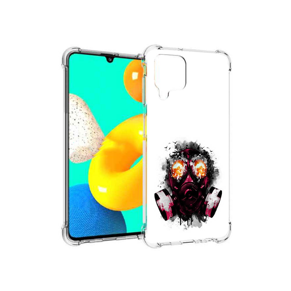 

Чехол MyPads Tocco для Samsung Galaxy M32 красный противогаз (PT161818.523.412), Прозрачный, Tocco