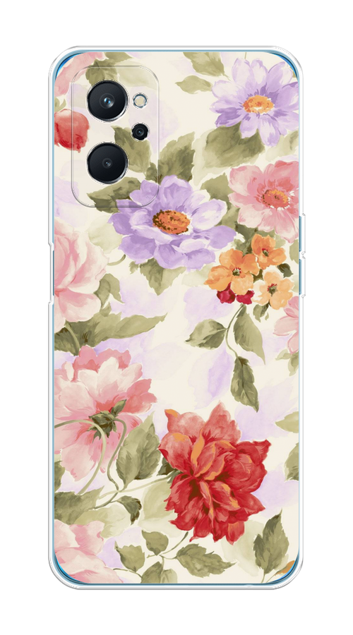 

Чехол на Realme 9i, Oppo A96 4G "Акварельные пионы", Розовый;бежевый, 2510850-1