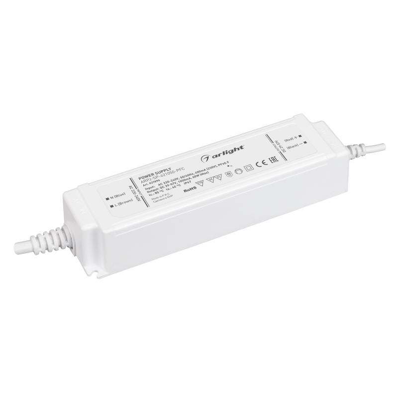 Блок питания Arlight ARPJ-SP-421050-PFC (60W, 29-57V, 1.05A) 037890 Arpj белый