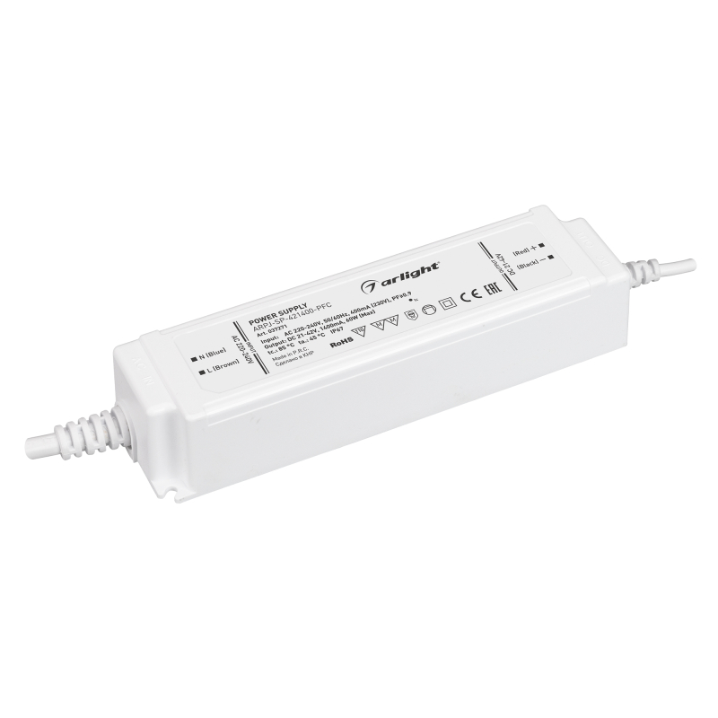 

Блок питания Arlight ARPJ-SP-421400-PFC (60W, 21-42V, 1.4A) 037271, Белый, Arpj