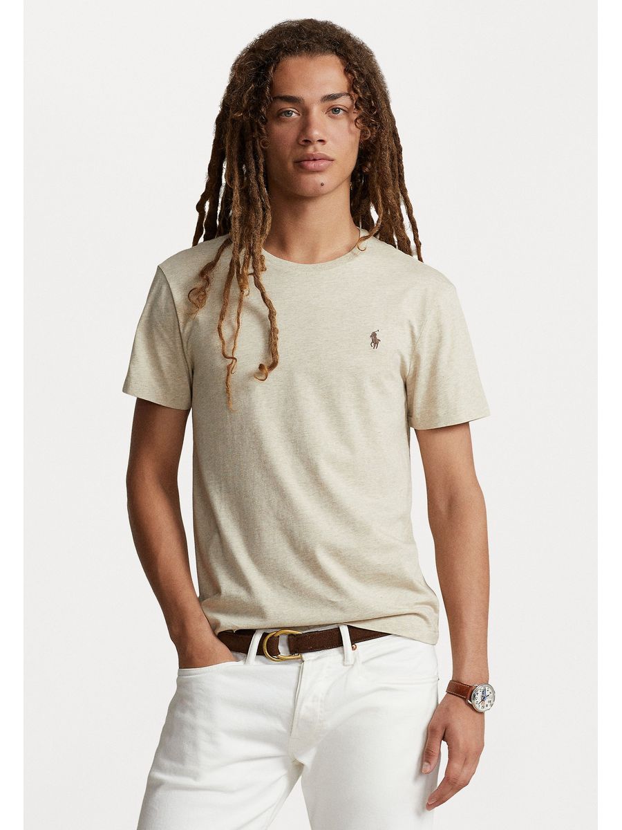 

Футболка мужская Polo Ralph Lauren PO222O03F бежевая S, Бежевый, PO222O03F
