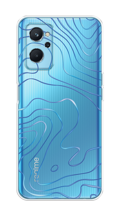 

Чехол на Realme 9i, Oppo A96 4G "Blue lines", Прозрачный;синий, 2510850-1