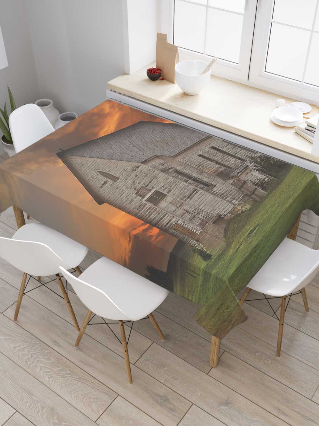 

Скатерть прямоугольная JoyArty "Дом в прериях" из сатена, 180x145 см, Коричневый, Дом в прериях