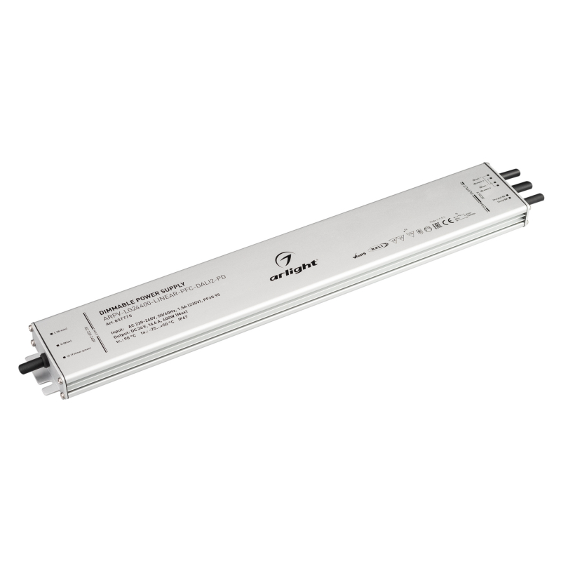 

Блок питания Arlight ARPV-LG24400-LINEAR-PFC-DALI2-PD (24V, 16.7A, 400W) 037775, Серебристый, Arpv