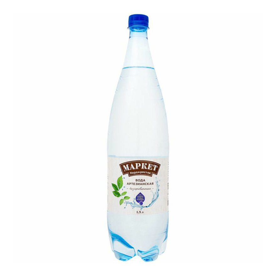 

Вода питьевая артезианская Маркет Перекрёсток Люкс Премиум газированная 1,5 л