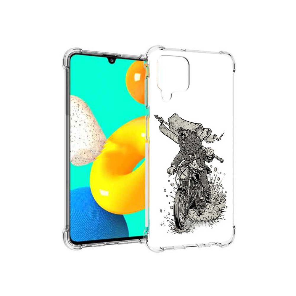 Чехол MyPads Tocco для Samsung Galaxy M32 медведь на мотоцикле (PT161818.523.467)