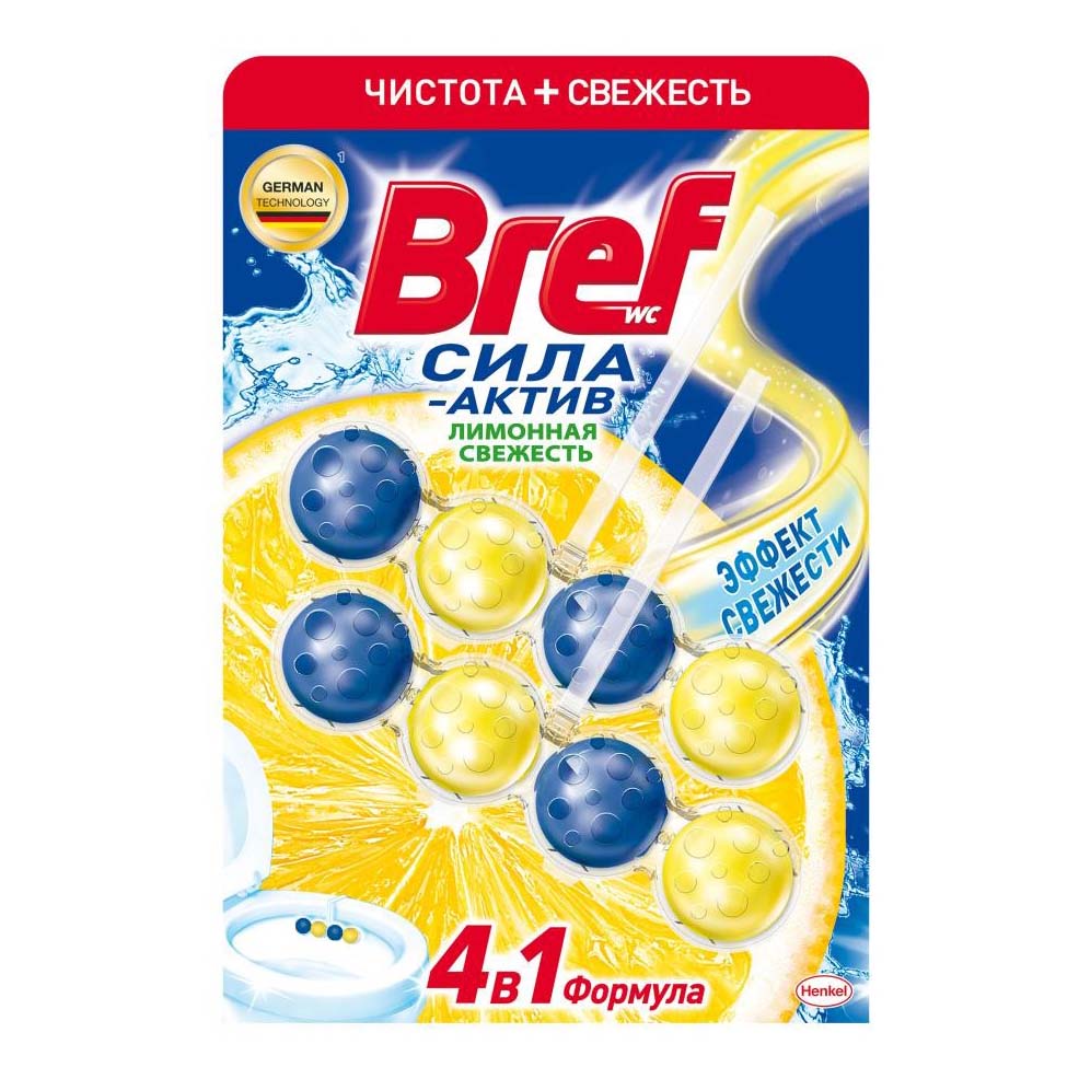 

Чистящее средство Bref Сила-Актив Лимонная свежесть для унитаза 50 г x 2 шт