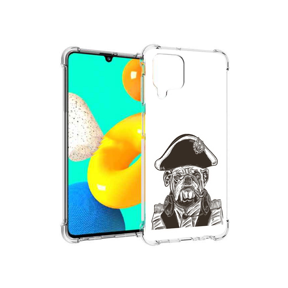 

Чехол MyPads Tocco для Samsung Galaxy M32 мопс генерал (PT161818.523.483), Прозрачный, Tocco