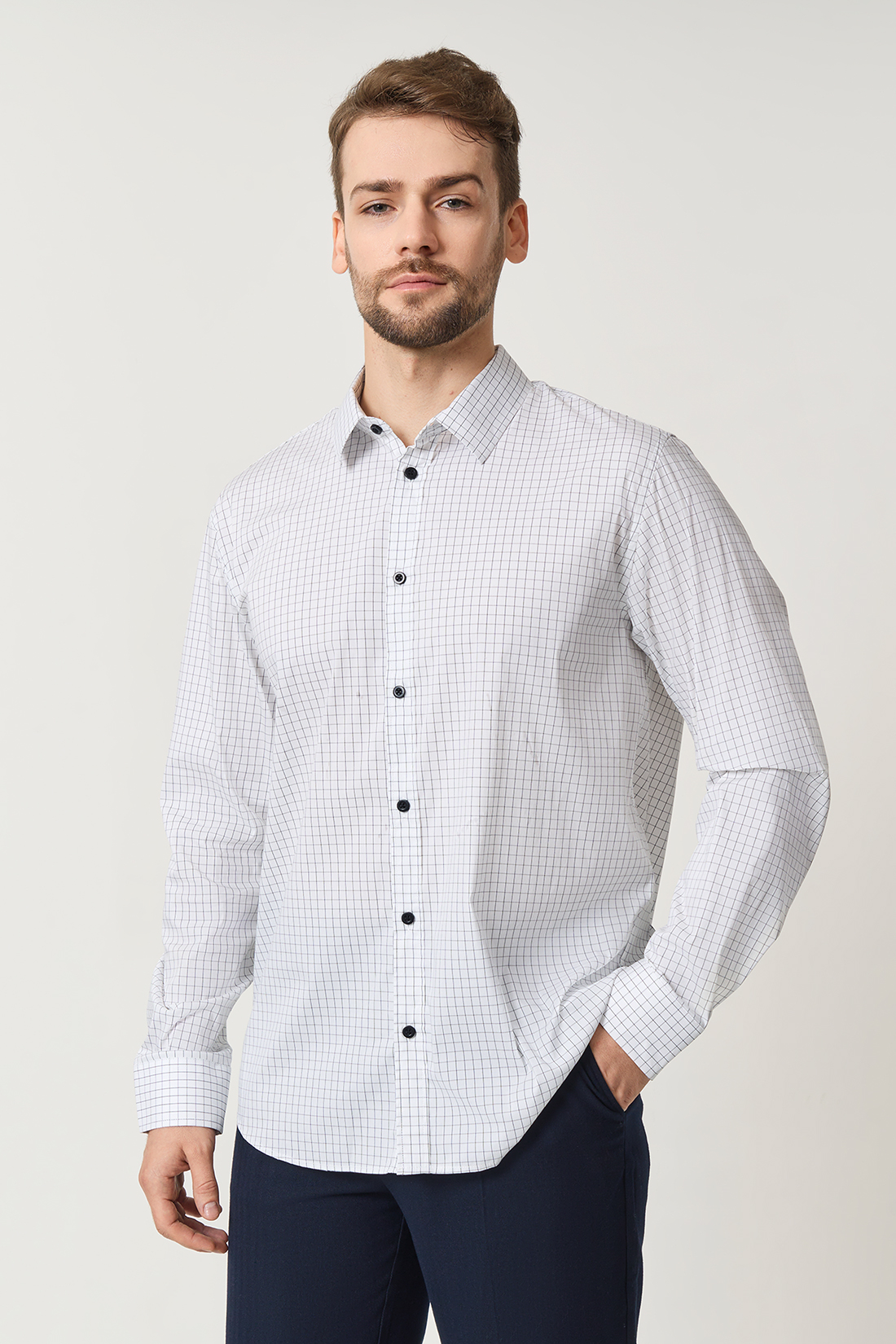 Рубашка мужская Baon B6623501 белая 3XL