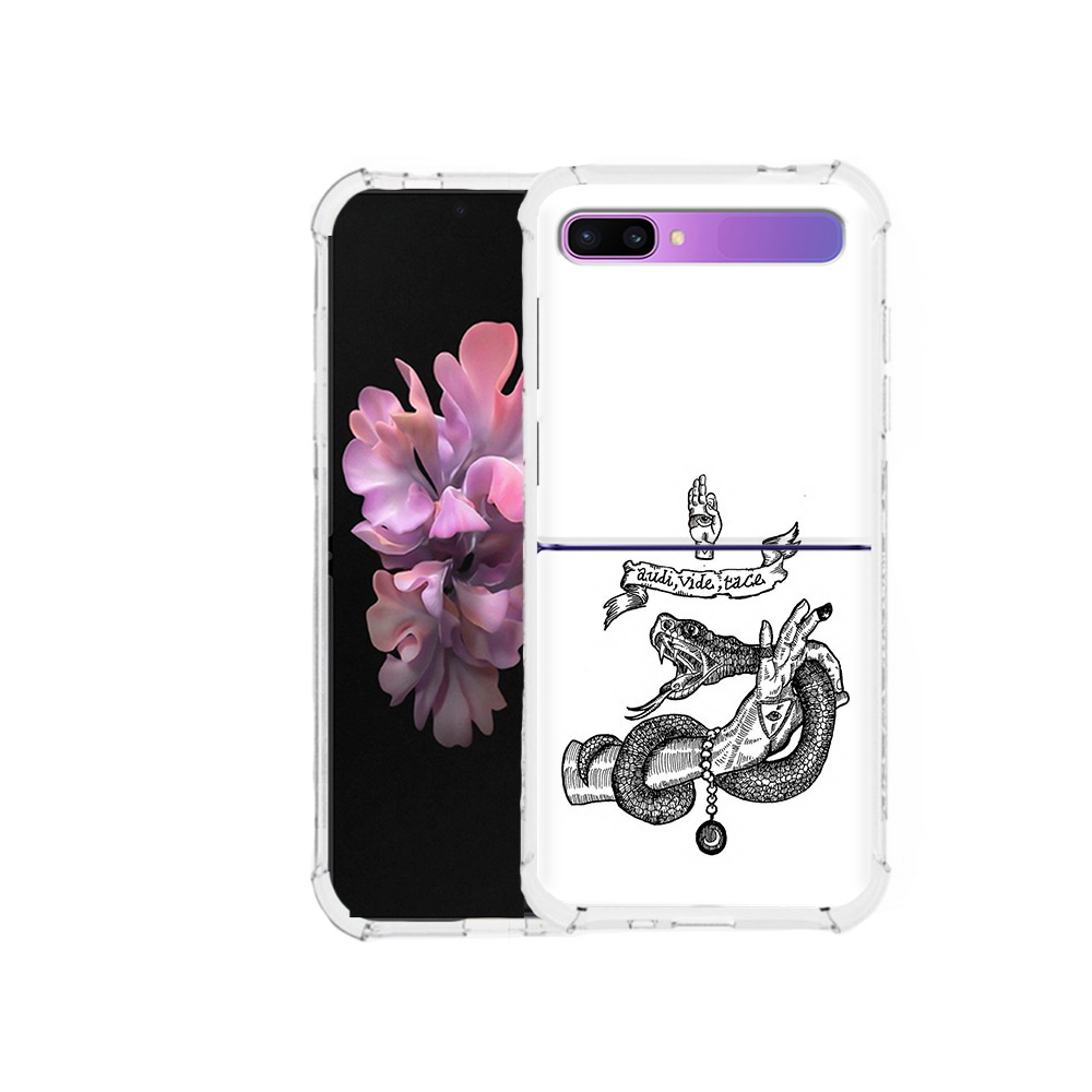 

Чехол MyPads Tocco для Samsung Galaxy Z Flip змея на руке рисунок (PT226935.587.366), Прозрачный, Tocco