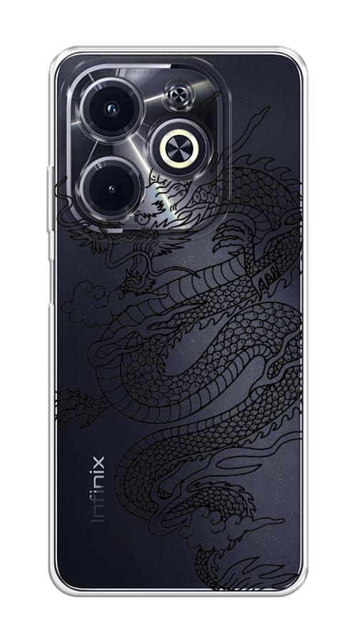 

Чехол на Infinix Hot 40i "Большой китайский дракон", Черный;серый, 3105450-1