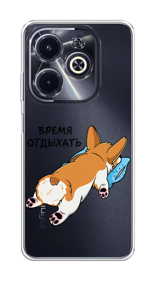 

Чехол на Infinix Hot 40i "Корги отдыхает", Черный;коричневый;голубой, 3105450-1