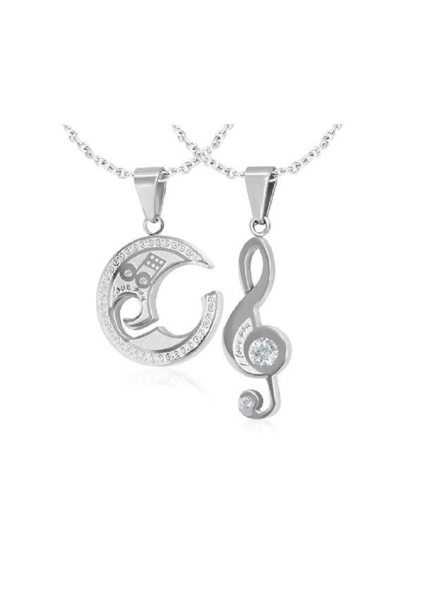 

Парные кулоны из стали с фианитом 4Love4You DC228, DC228