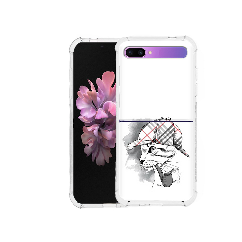 Чехол MyPads Tocco для Samsung Galaxy Z Flip кошка с трубкой (PT226935.587.405)