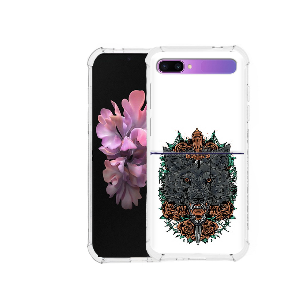 

Чехол MyPads Tocco для Samsung Galaxy Z Flip красивый злой волк (PT226935.587.409), Прозрачный, Tocco