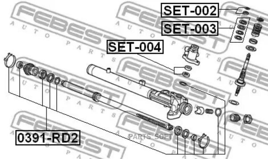 

FEBEST Ремкомплект рулевой рейки FEBEST SET-004 FEBEST SET-004
