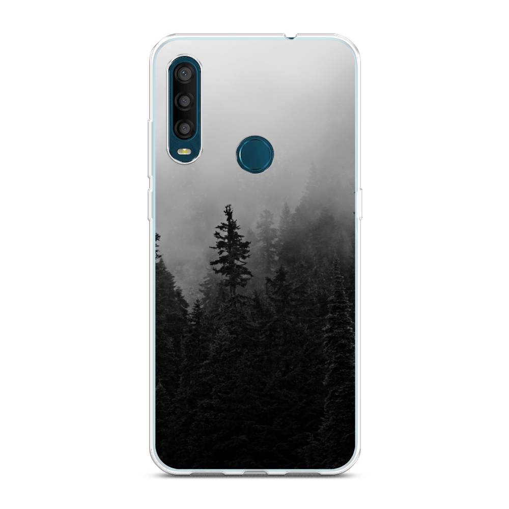 

Чехол на Alcatel 1SE 2020 "Туманный лес", Серый;черный, 171250-2