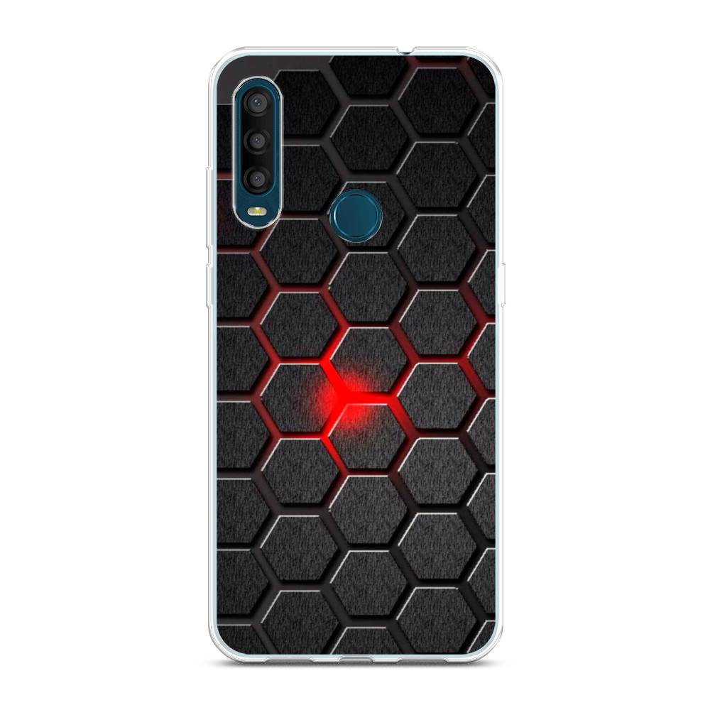 

Чехол на Alcatel 1SE 2020 "Соты красные", Красный;черный;серый, 171250-3