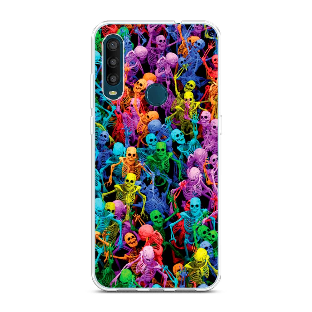 

Чехол на Alcatel 1SE 2020 "Вечеринка скелетов", Фиолетовый;желтый;оранжевый, 171250-6