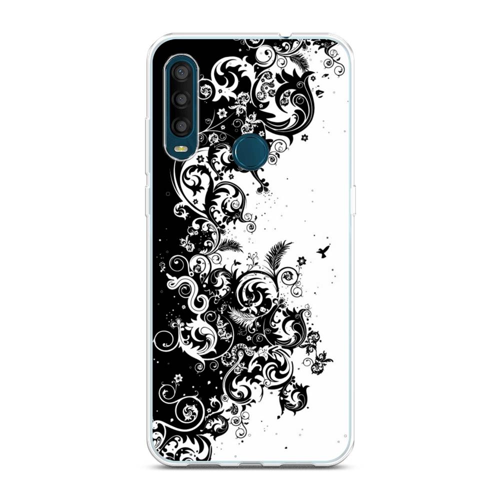 

Чехол на Alcatel 1SE 2020 "Черно белый узор", Белый;черный;серый, 171250-3