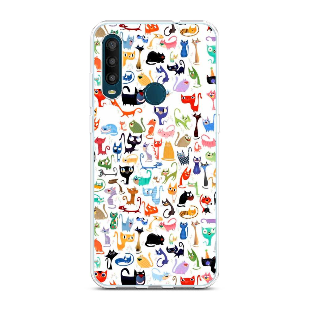 

Чехол на Alcatel 1SE 2020 "Цветные коты", Разноцветный, 171250-1