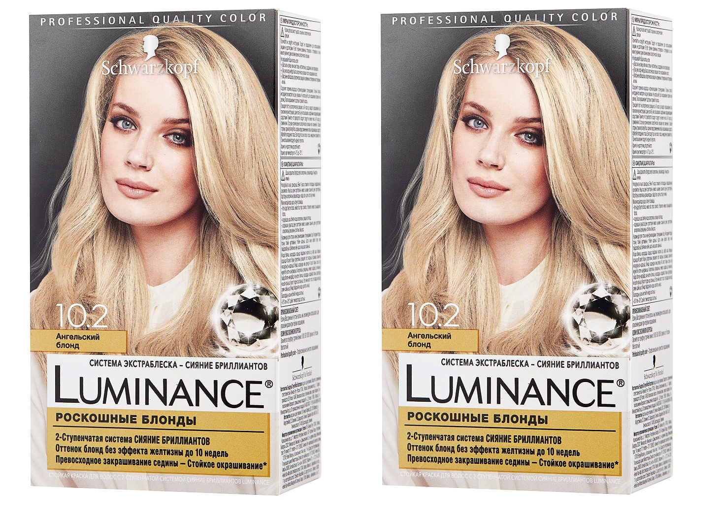 Краска для волос Schwarzkopf Luminance 10.2 Ангельский блонд 165 мл 2 шт