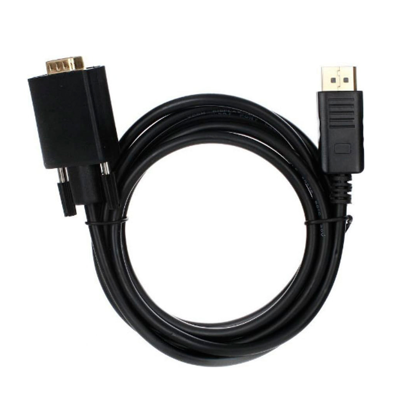 Кабель VCOM DisplayPort - VGA вилка-вилка 1.8м (CG607-1.8M) черный