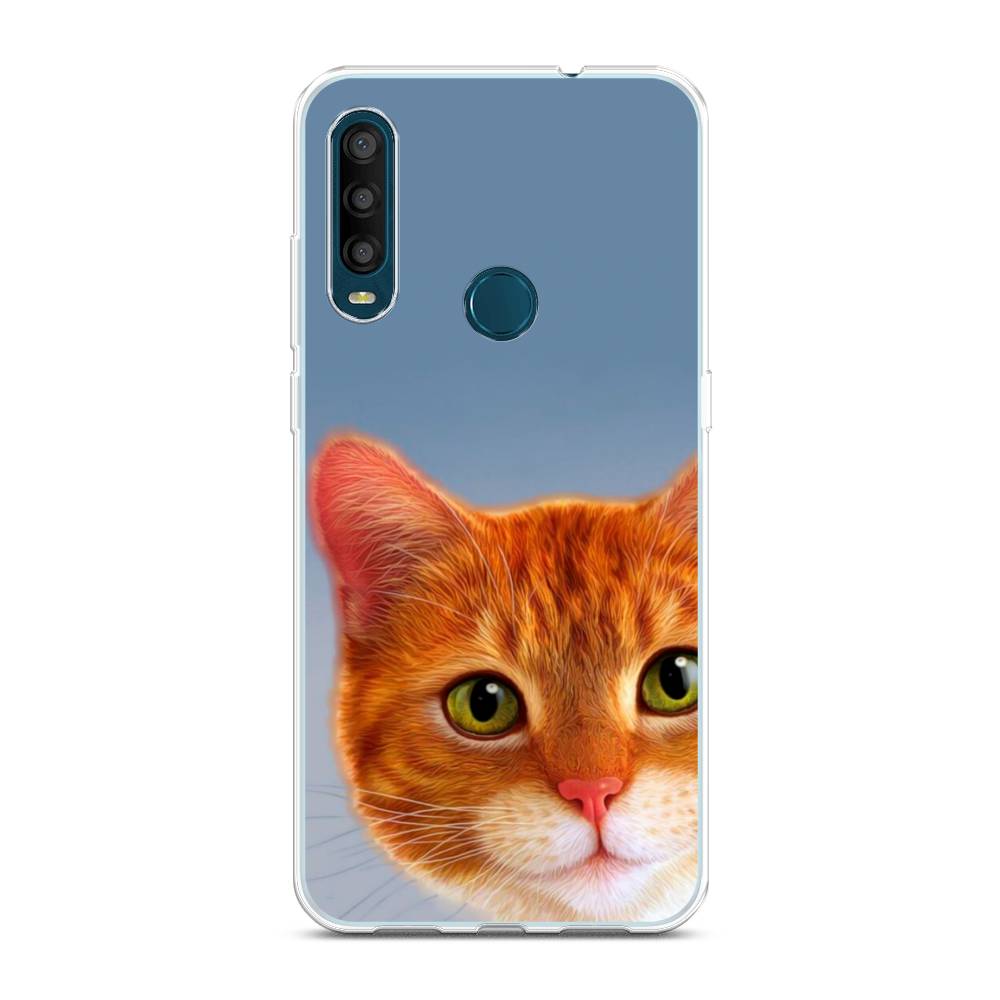 

Чехол на Alcatel 1SE 2020 "Любопытный котик", Коричневый, 171250-1