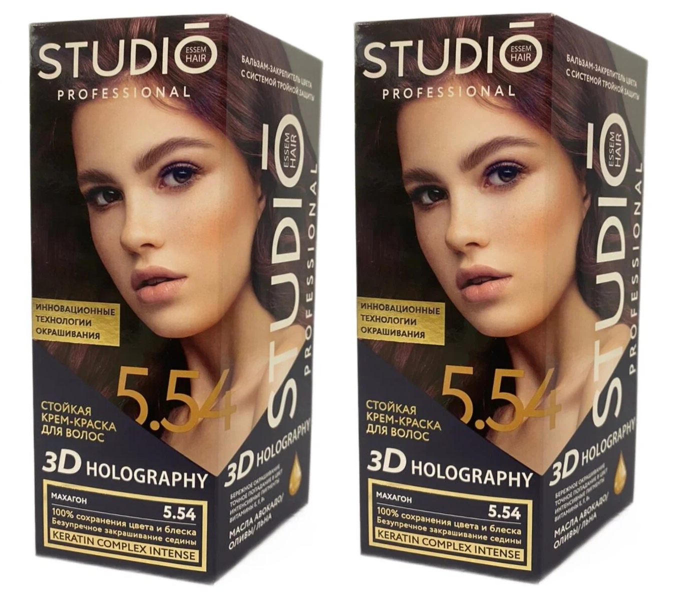 Краска для волос Studio Professional Essem Hair 5.54 Махагон 115 мл 2 шт