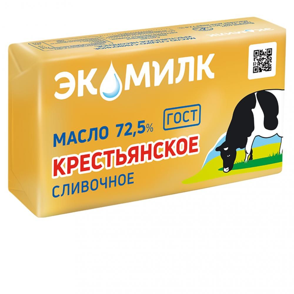 Сливочное масло Экомилк Крестьянское 72.5% 160 u