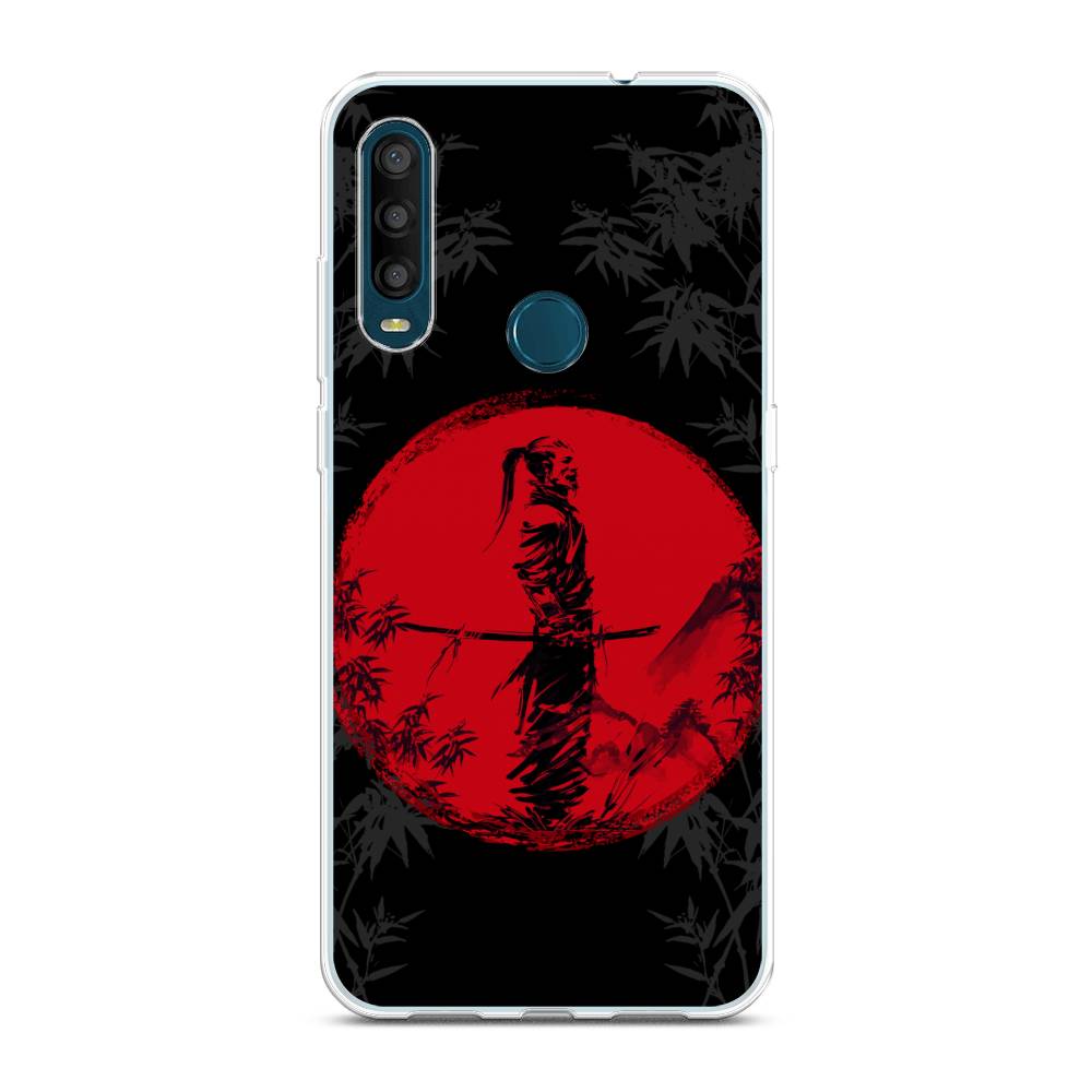 

Чехол на Alcatel 1SE 2020 "Самурай на красном фоне", Черный;красный;серый, 171250-4