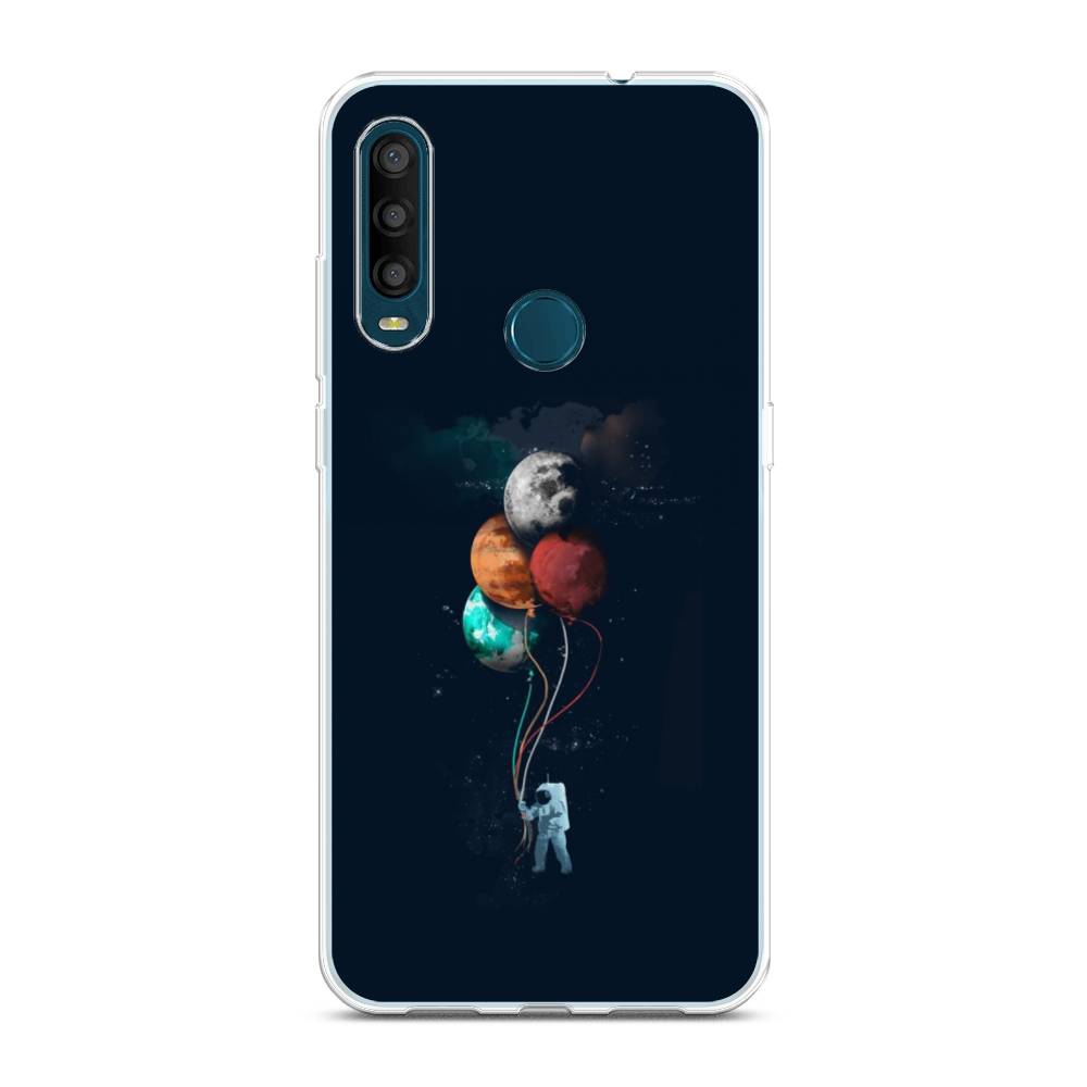 

Чехол на Alcatel 1SE 2020 "Космонавт с шариками", Разноцветный, 171250-4