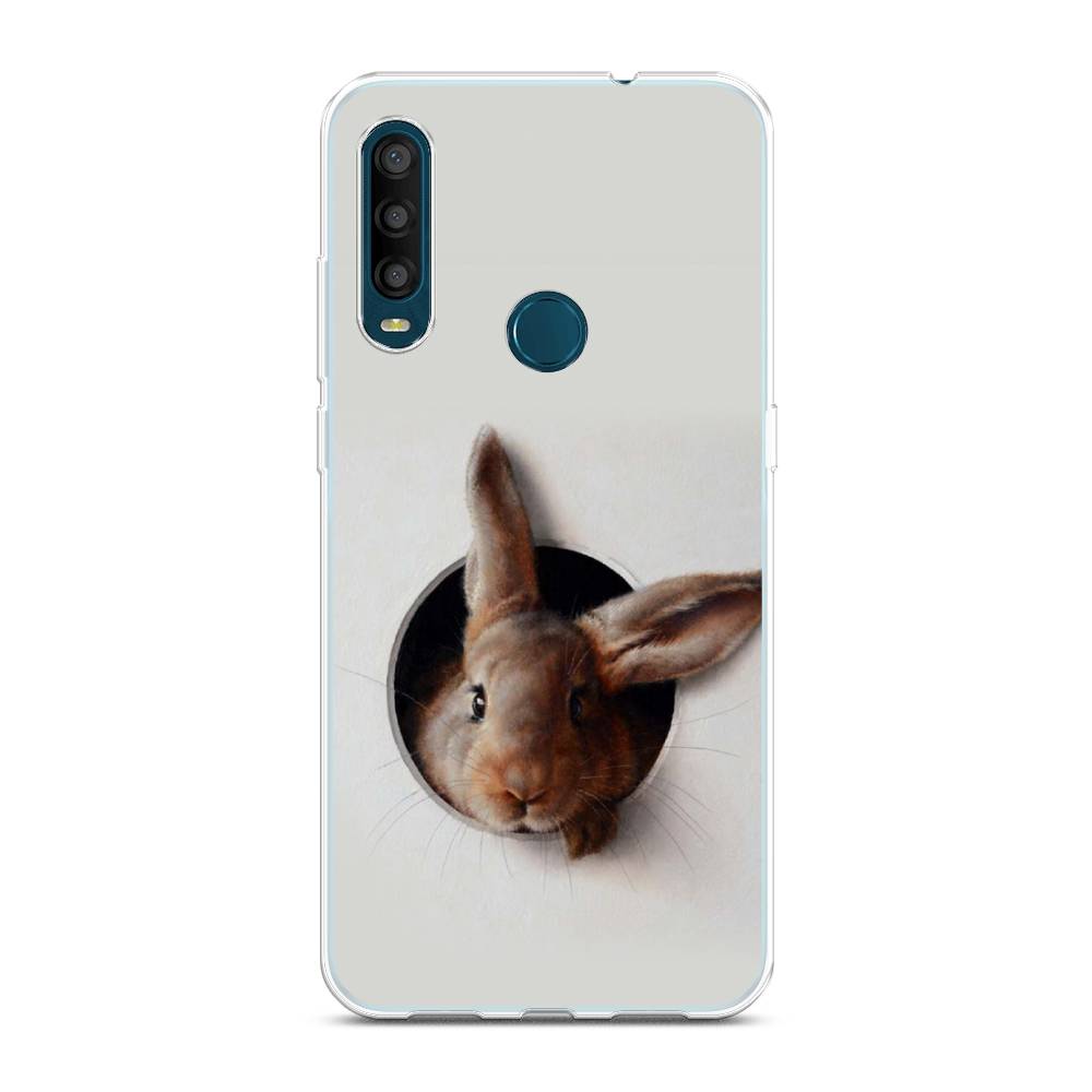 

Чехол на Alcatel 1SE 2020 "Любопытный кролик", Серый;коричневый, 171250-1