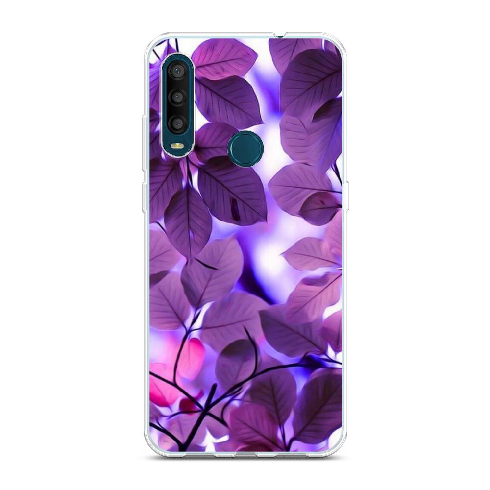 

Чехол на Alcatel 1SE 2020 "Сиреневые листики", Фиолетовый;голубой, 171250-2