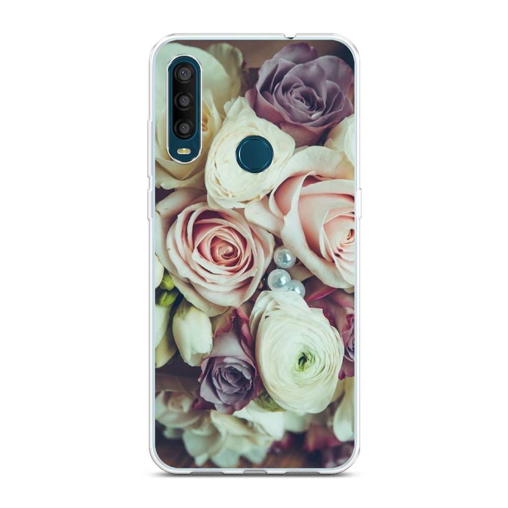

Чехол на Alcatel 1SE 2020 "Свадебный букет", Белый;фиолетовый, 171250-2