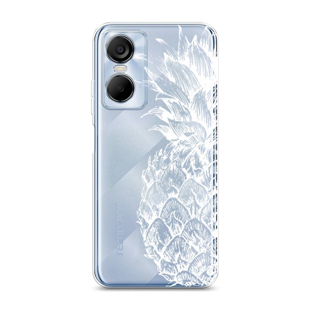 

Чехол Awog на Tecno Pop 6 pro / Техно Поп 6 Про "Ананас графика белая", Белый