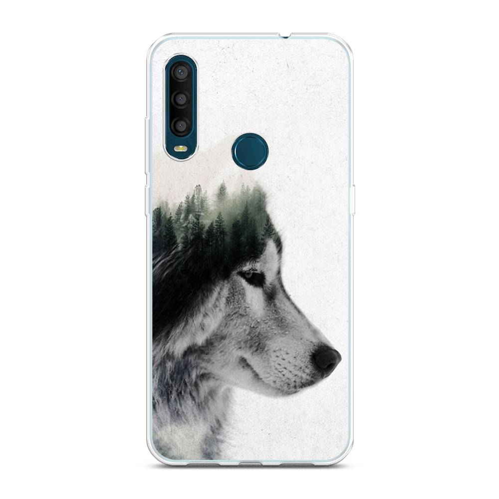 

Чехол на Alcatel 1SE 2020 "Волк лес", Серый;белый, 171250-1