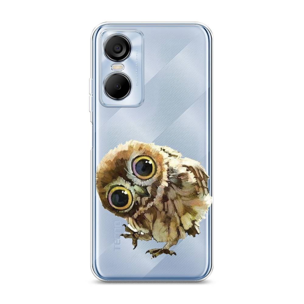 

Чехол Awog на Tecno Pop 6 pro / Техно Поп 6 Про "Любопытный совенок", Коричневый;белый;прозрачный