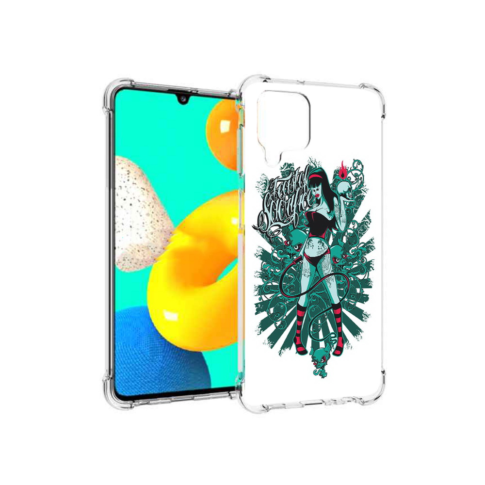 

Чехол MyPads Tocco для Samsung Galaxy M32 нарисованная девушка в татуировках, Прозрачный, Tocco